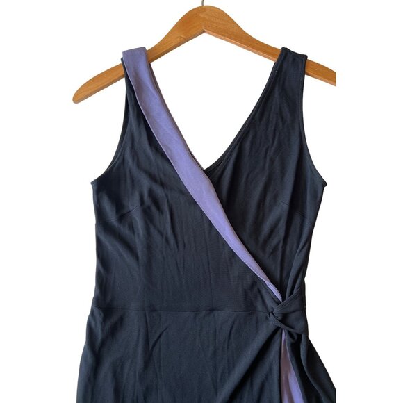 BCBGMAXAZRIA Womens Size M Sheath Dress Black Purple Color Blocked Sleeveless - Picture 3 of 13